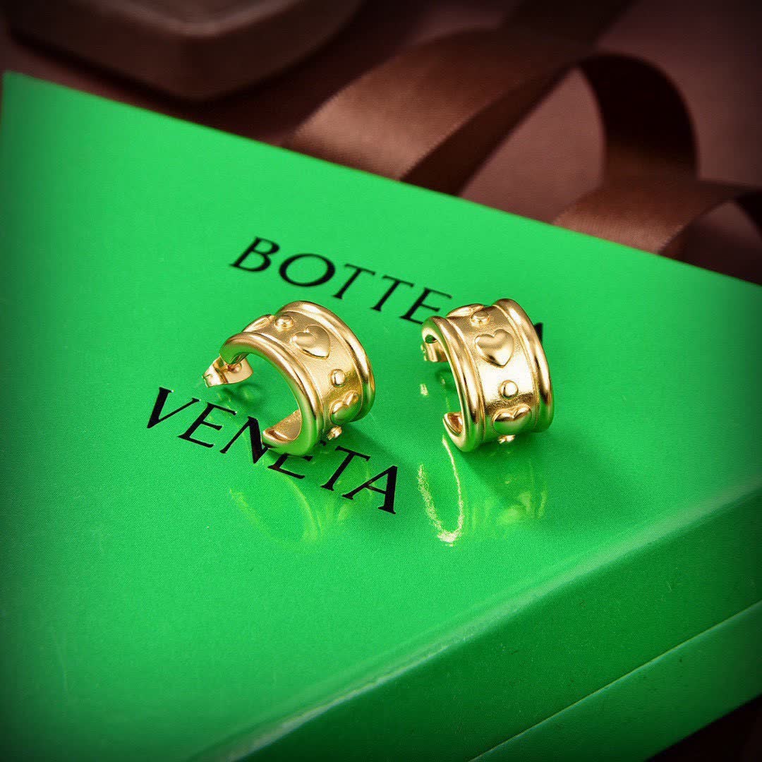 Bottega Veneta Gold Tone Hoop Earrings